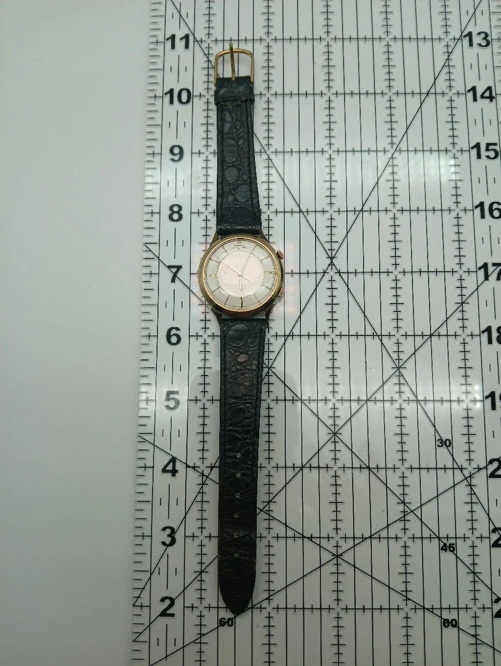 LeCoultre Gold Plated Manual Wind Alarm Wristwatch Vintage Rare